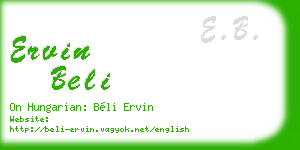 ervin beli business card